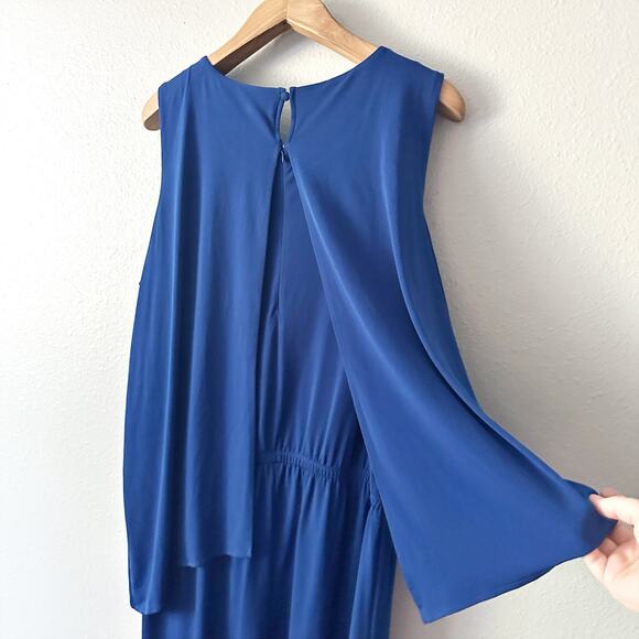 Chico's Size 4 Royal Blue Sleeveless Fly Jersey Jumpsuit Women's Plus Size 20 - Picture 9 of 12